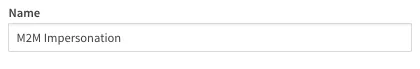 Name input field for a Web OAuth2 client configuration